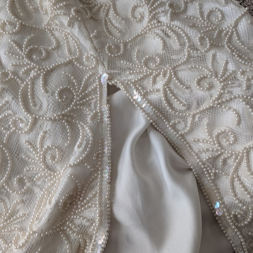 Beaded Cream Evening Gown - Picture 6 of 7